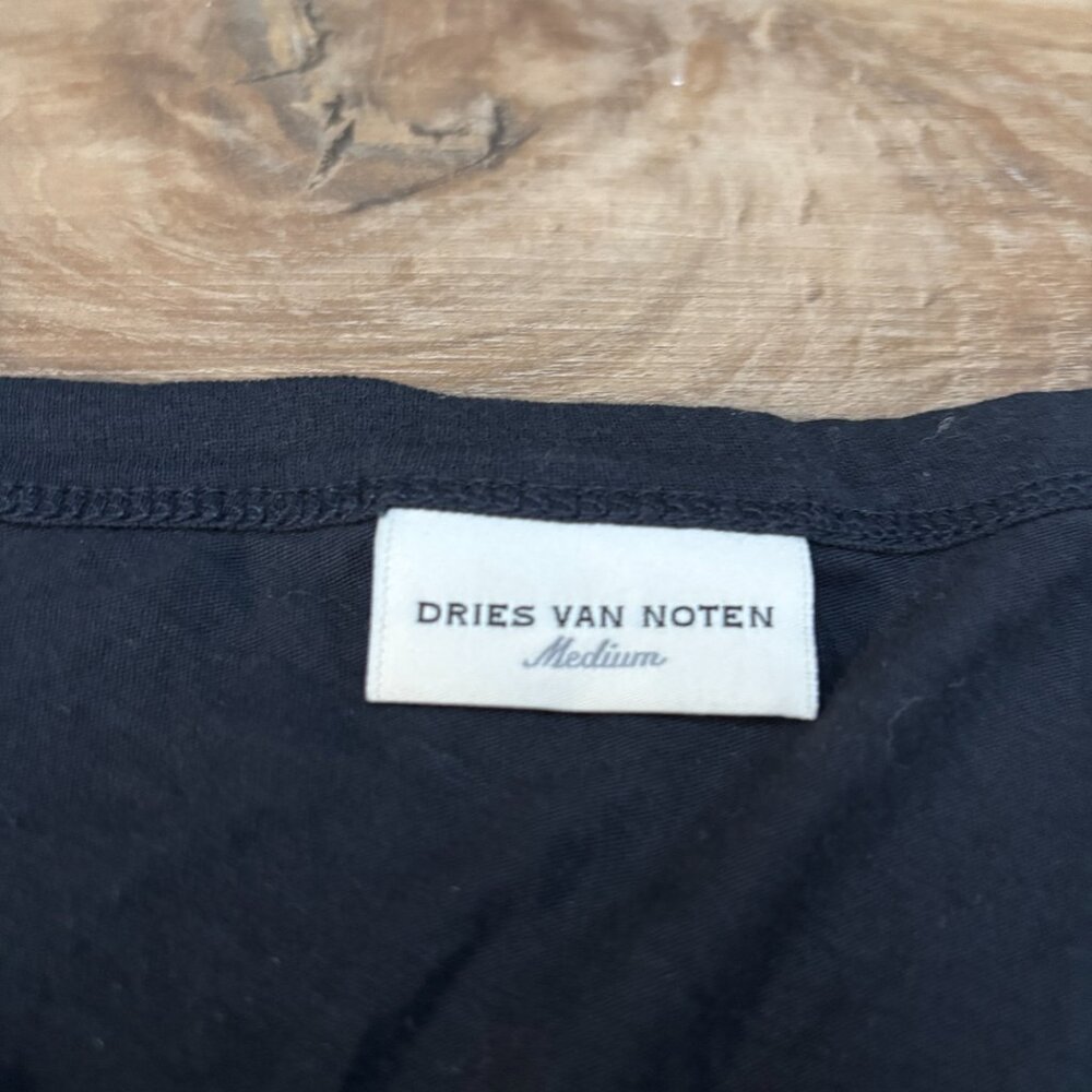 Dries Van Noten T Shirt Red D Graphic Black Cotton Tee - Picture 4 of 9